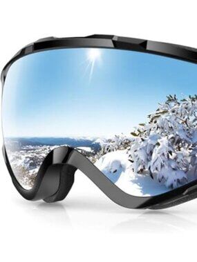 Ski Goggles Anti Fog UV Protection OTG Snowboard Goggles Wide Lens Helmet Fit
